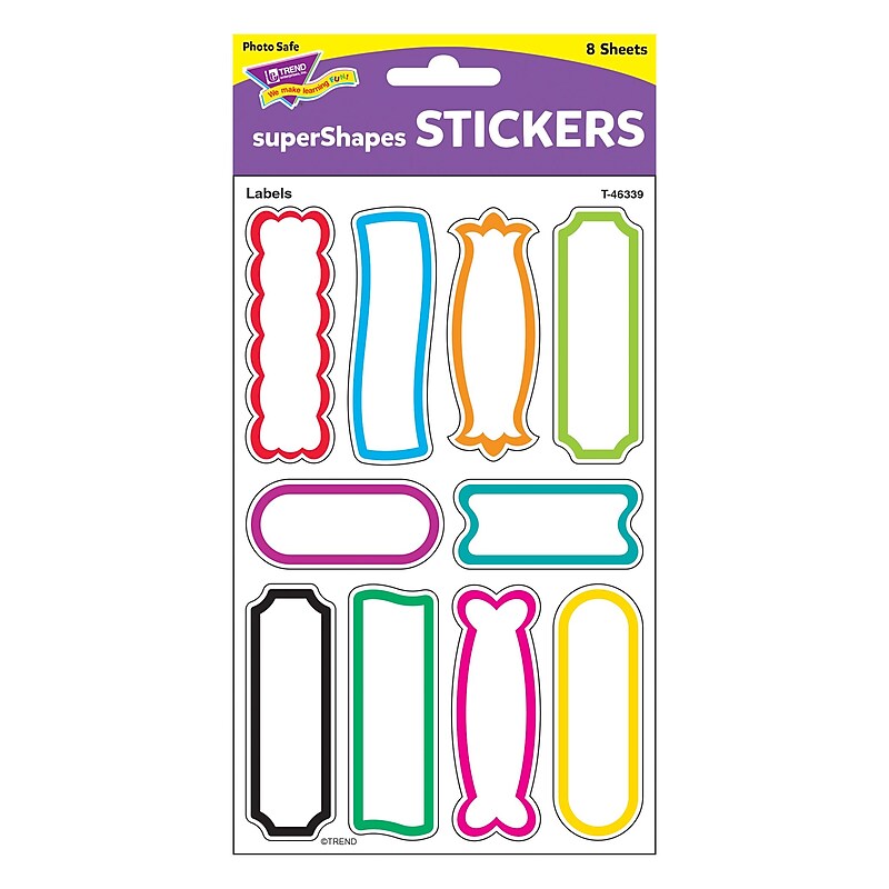 Trend Labels superShapes Stickers-Large, 80 CT (T-46339) image 1