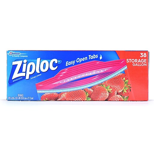 Ziploc® Storage Bags, 1 Gallon, Clear, 1.75 Mil, 38/Box Staples
