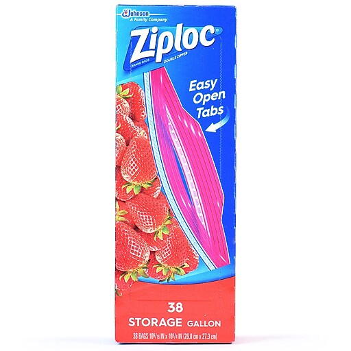 Ziploc® Storage Bags, 1 Gallon, Clear, 1.75 Mil, 38/Box Staples
