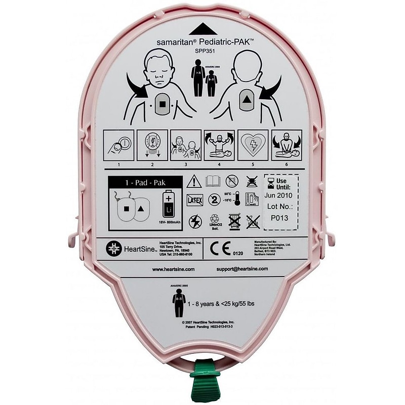 HeartSine Samaritan Pediatric-Pak Pediatric Replacement Pads, 2/Pack (PAD-PAK-02) image 1