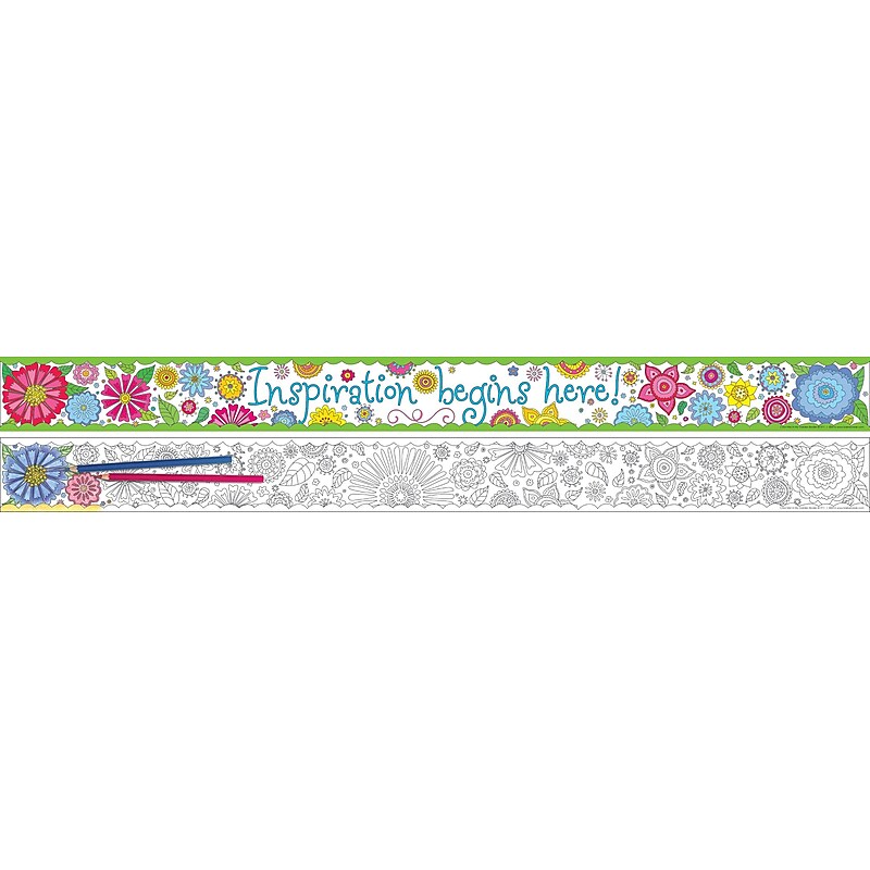 Barker Creek Double-Sided Border with Quote, 35" x 3", Color Me! In My Garden, 12/Pack (BC911) image 1