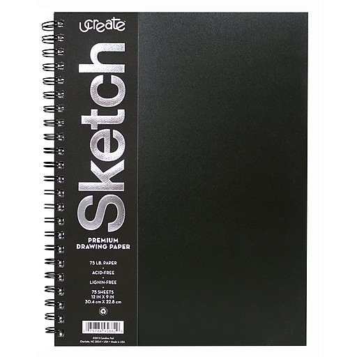 uCreate 9" x 12" Sketch Pad, 75 Sheets/Pad (37088CPP) Staples