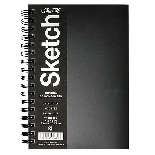 uCreate 6" x 9" Sketch Pad, 75 Sheets/Pad (37089CPP) Staples