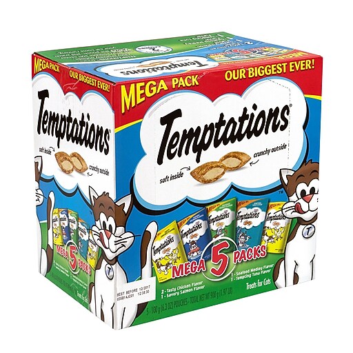 Temptations Cat Treats Mega Packs Variety, 6.3 oz, 5 Count (22000661