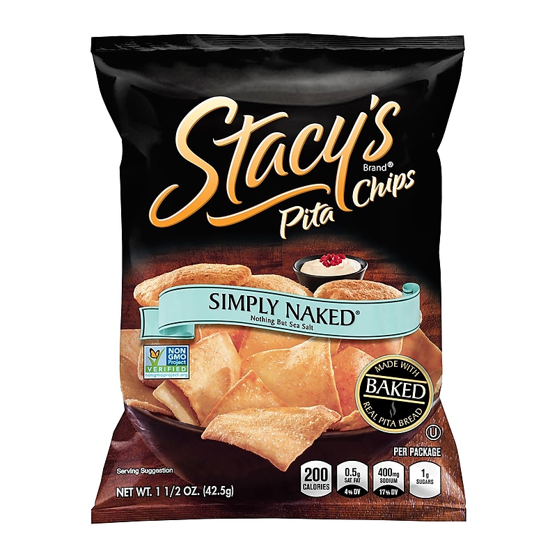Stacy's Simply Naked Pita Chips, 1.5 oz., 24 Bags/Pack (295-00039) image 1