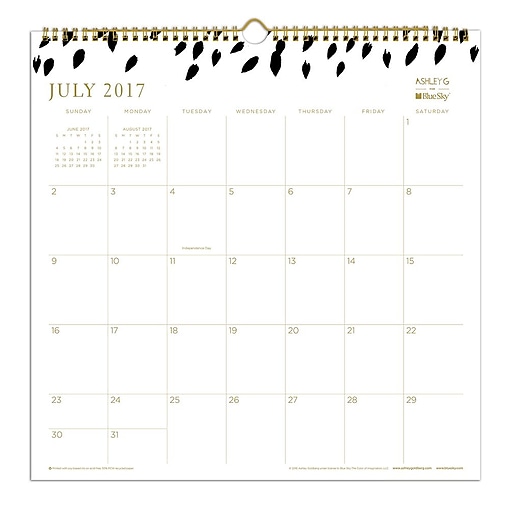 20172018 Ashley G for Blue Sky 12x12 Wall Calendar, Overlap Dot