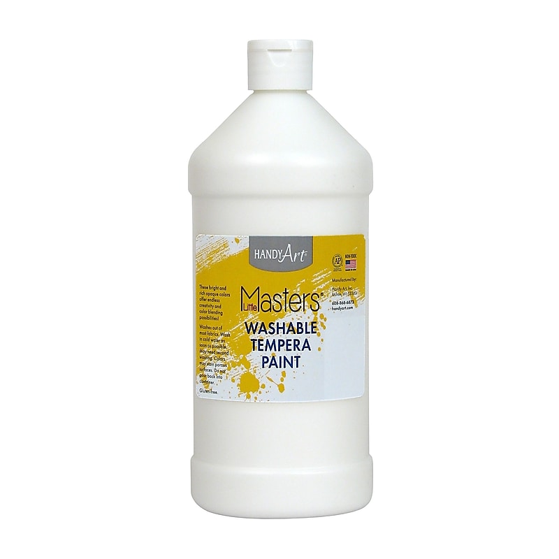 Handy Art Little Masters Washable Paint, White, 32 oz. (RPC213705) image 1