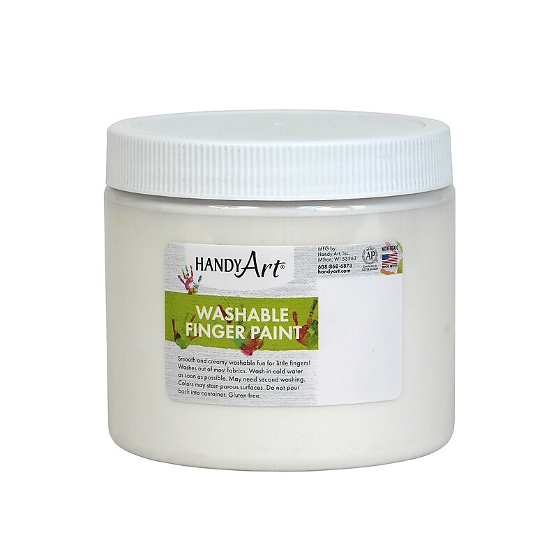 Handy Art Washable Finger Paint, White, 16 oz. (RPC241005) image 1