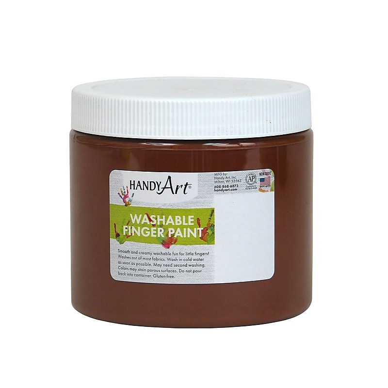 Handy Art® Washable Finger Paint, 16 oz., Brown image 1