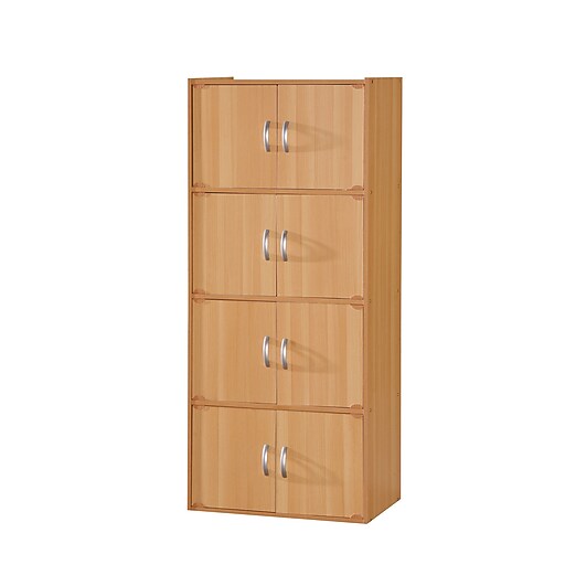Hodedah 8Door Wood Storage Beech (HID44) Staples