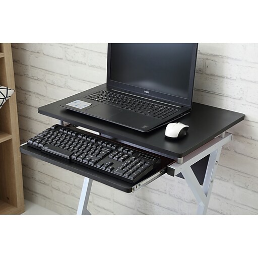Hodedah 23'' Rectangular Wood/Veneer Modern Computer Desk, Black