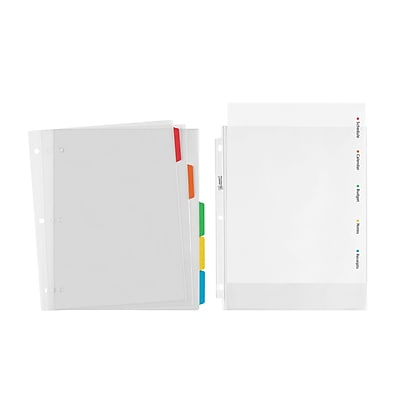 ,Multicolor 5 Tabs 16740 Avery Clear Easy View Durable Plastic Dividers 