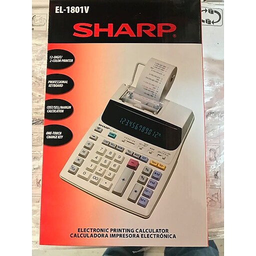 Sharp EL1801V Printing Calculator Staples