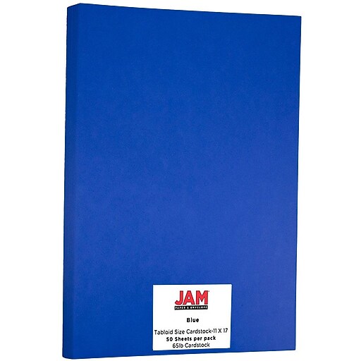 JAM Paper® Ledger 65lb Colored Cardstock, Tabloid Size, 11" x 17