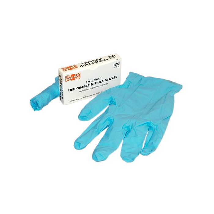 First Aid Only Nitrile Exam Gloves, Latex Free, 4/Box (21-026