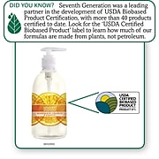 Seventh Generation™ Natural Hand Wash Soap, Mandarin Orange & Grapefruit, 12 oz. Pump Bottle (22925)