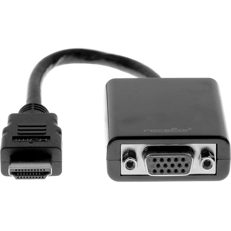 Rocstor HDMI to VGA Adapter Converter M/F, 6"- For Ultrabook, Laptop, Mnitr, Projectors, Dsktp PC, Lptp, 1920x1080 (Y10C120-B1) image 1