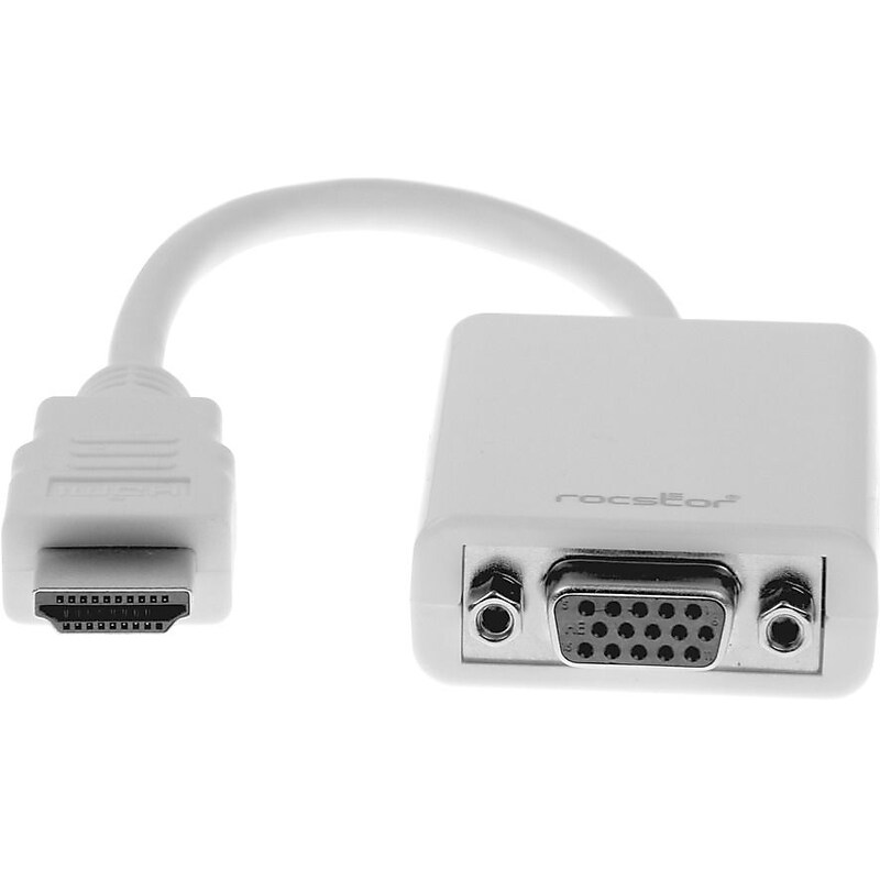 Rocstor HDMI to VGA Adapter Converter M/F, 6"- For Ultrabook, Laptop, Monitor, Projectrs, Dsktp PC, Lptp, 1920x1080 (Y10C119-W1) image 1