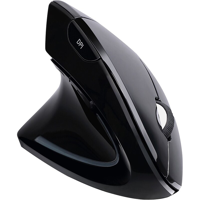 Adesso iMouse E90 Wireless Ergonomic Vertical Left Handed Optical USB Mouse, Black (IMOUSE E90) image 1