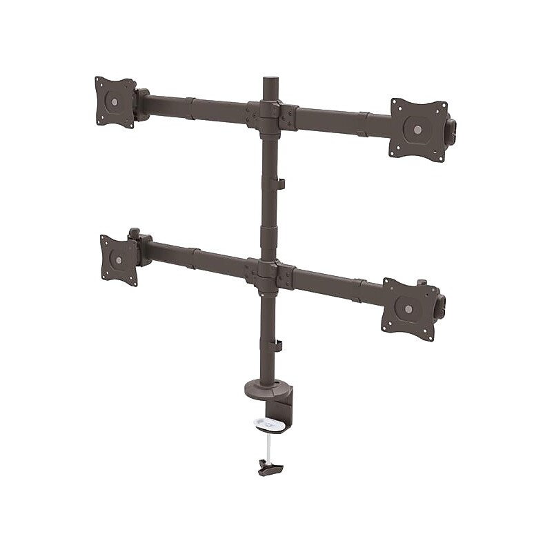 StarTech Desk Mount Quad Monitor Arm, Articulating Adjustable, Up to 27", Gray/Black (ARMQUAD) image 1