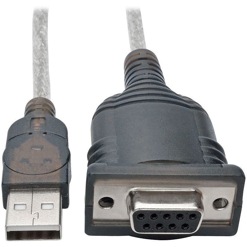Tripp Lite 18in USB to Null Modem Serial Adapter FTDI w/ COM Retention M/F image 1