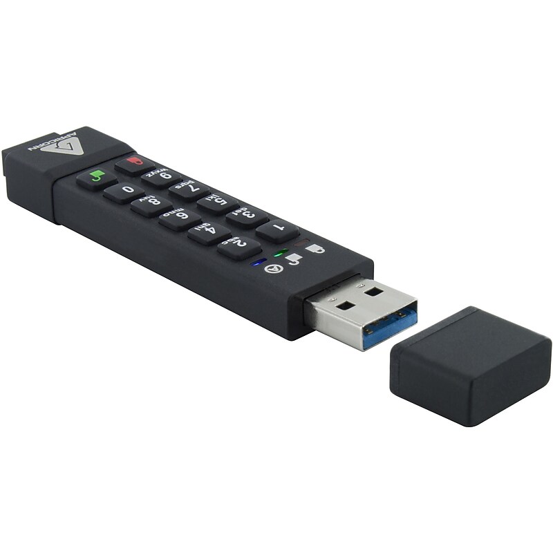 Apricorn Aegis Secure Key 3z 64GB USB 3.0 Type A Flash Drive, Black (ASK3Z-64GB) image 1