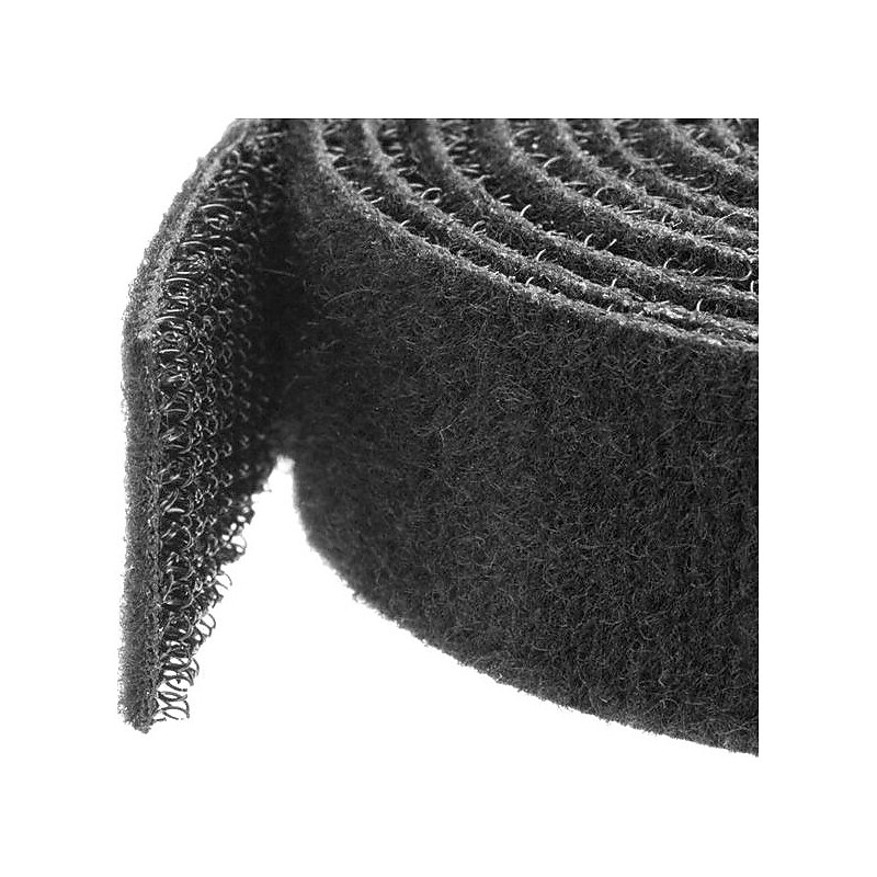StarTech.com Hook-and-Loop Cable Management Tie, 100 ft. Bulk Roll, Black, Cut-to-Size Cable Wrap / Straps image 1