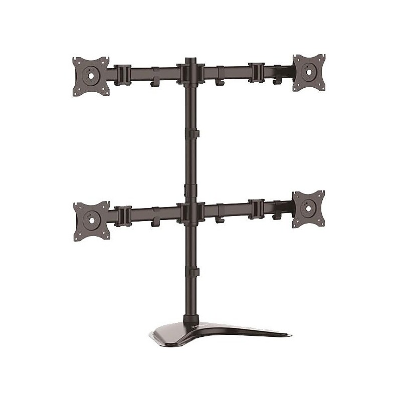 StarTech Quad Monitor Stand, Steel, for VESA Mount Monitors, Adjustable, Up to 27", Black (ARMBARQUAD) image 1