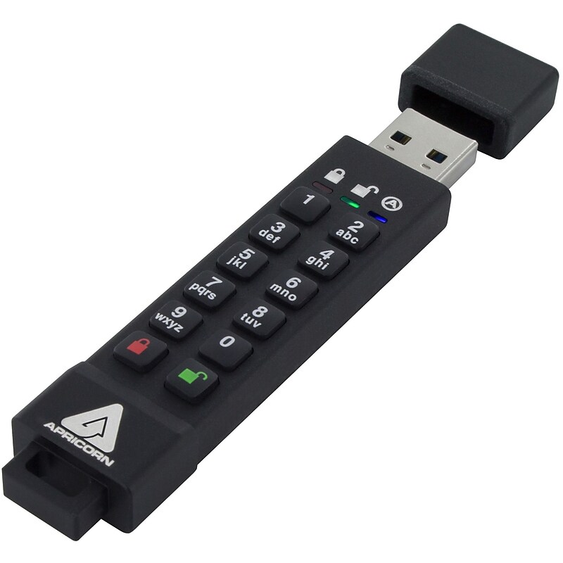 Apricorn Aegis Secure Key 3z 16GB USB 3.0 Type A Flash Drive, Black (ASK3Z-16GB) image 1