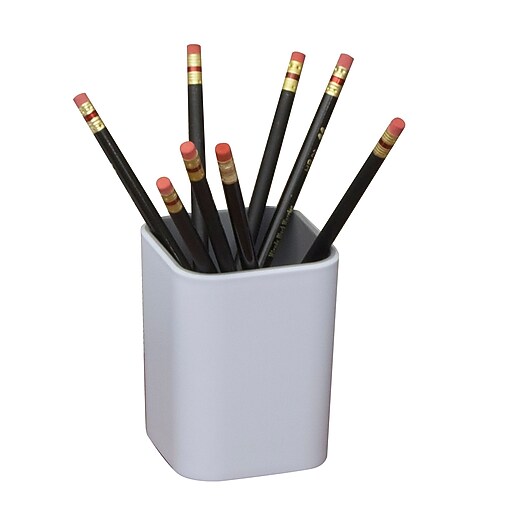 Fusion Pencil Cup Holder, White/Gray (37524) Staples