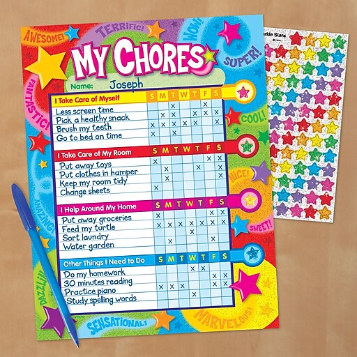 TREND Enterprises T73130 Praise Words N Stars Chore Chart Staples