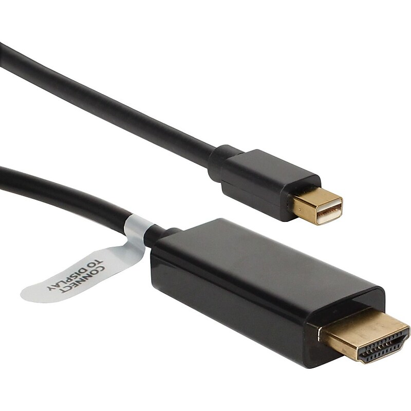 QVS MDPH-06BK 6' Mini DisplayPort/HDMI Audio/Video Cable, Black image 1