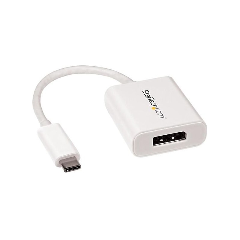 StarTech USB C to DisplayPort Adapter, USB Type-C to DP Adapter, 4K 60Hz, White image 1