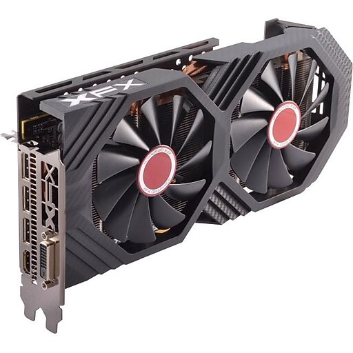 Xfx Rx 580p8dfd6 Radeon Rx 580 Graphic Card 1 37ghz 1 39ghz Boost Clock 8gb Gddr5 Pci Express 3 Dual Slot Space Required At Staples