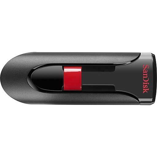 SanDisk Cruzer Glide 256GB USB 2.0 Type A Flash Drive, Black/Red