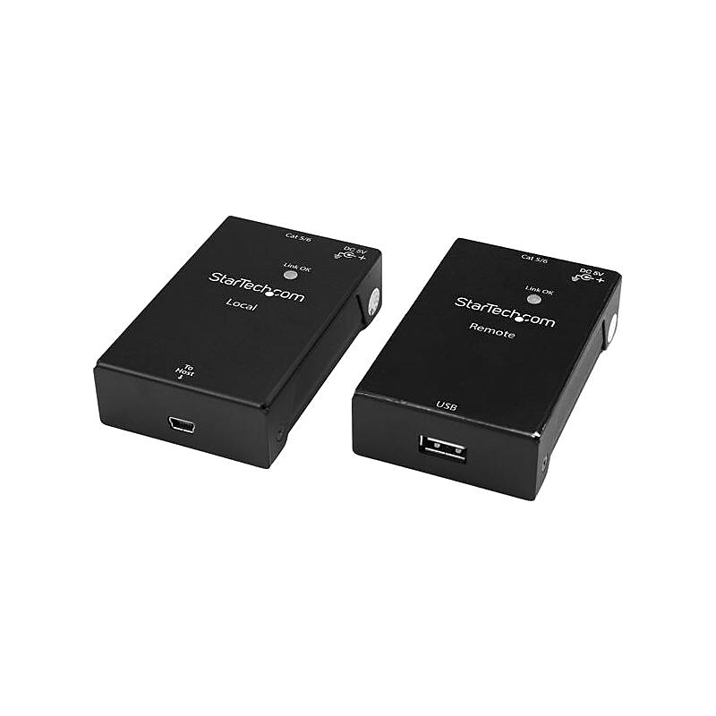 StarTech.com 1 Port USB 2.0 Over Cat5 or Cat6 Extender Kit, 165ft (50m), USB Extender, USB to Ethernet Extender image 1