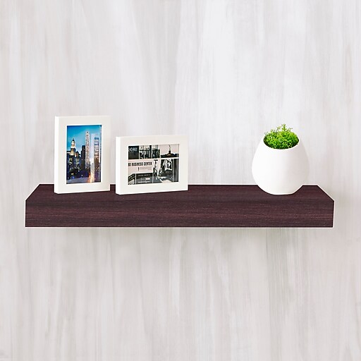 Way Basics EcoFriendly 24" Wall Shelf, Floating Shelf, Espresso