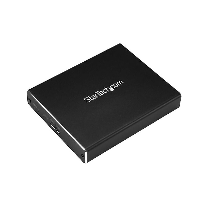 StarTech.com Dual M.2 Enclosure, RAID, M.2 NGFF SATA SSD Enclosure, USB 3.1 (10GBps), USB-C & USB-A External Enclosure, Aluminum image 1