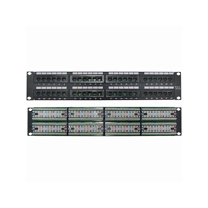 4XEM 48 Port CAT5E Rackmount Patch Panel image 1
