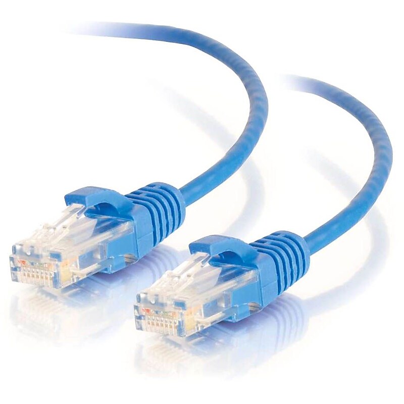 C2G 3ft Cat6 Snagless Unshielded (UTP) Slim Network Patch Cable, Blue image 1