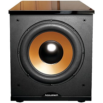 BIC America™ Acoustech H-100II 12" 500 W Frontfiring Powered Subwoofer with Black Lacquer Top