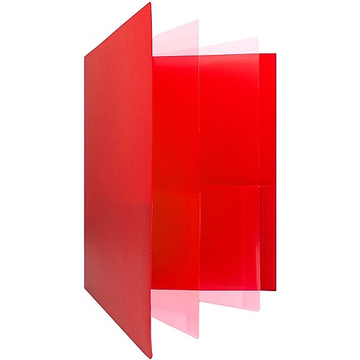 JAM Paper® Heavy Duty Plastic MultiPocket Folders, 6 Pocket Organizer, Red, 2/Pack (389MP6re