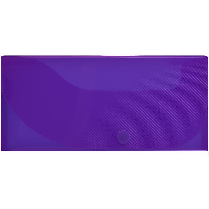 JAM Paper Plastic Pencil Case, Snap Button Pencil Case Box, Purple (166532743) image 1