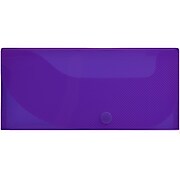 JAM Paper® Plastic Pencil Case, Snap Button Pencil Case Box, Purple, Sold Individually (166532743)
