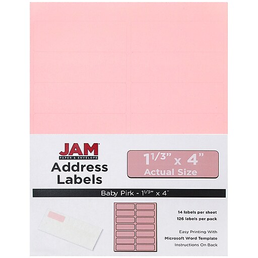 Shop Staples for JAM Paper® Mailing Address Labels, 1 1/3 x 4, Baby