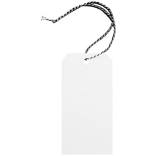 White tags with string