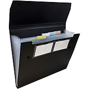 JAM Paper® 6 Pocket Plastic Expanding File with Snap Closure, Letter Size, 9 x 13, Black, Sold Individually (339932771)