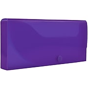 JAM Paper® Plastic Pencil Case, Snap Button Pencil Case Box, Purple, Sold Individually (166532743)