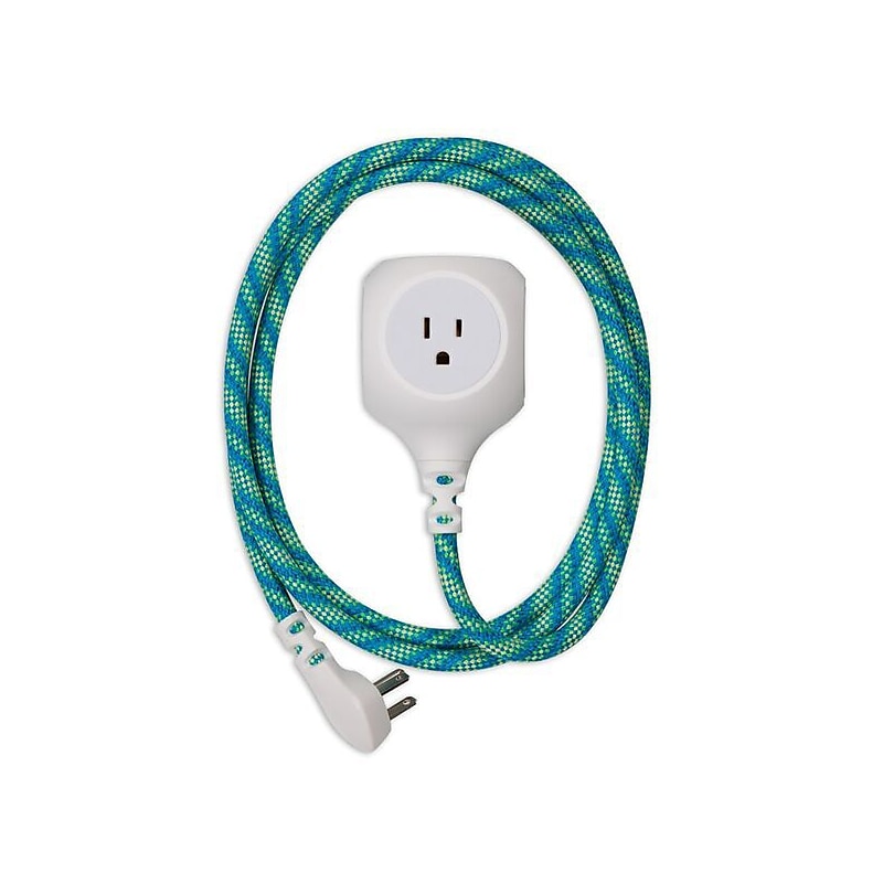 360 Electrical Habitat + USB Harmony Collection 6' Extension Cord, 3-Outlet, Mint Julep (360468-8CA4ESC1) image 1