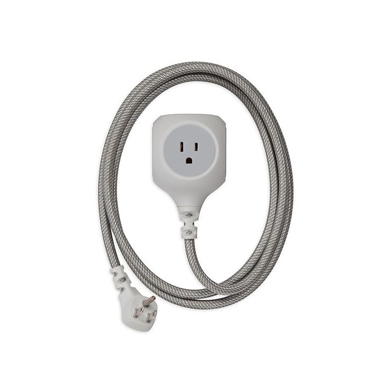 360 Electrical 6 Feet Braided Cord USB, Gray image 1